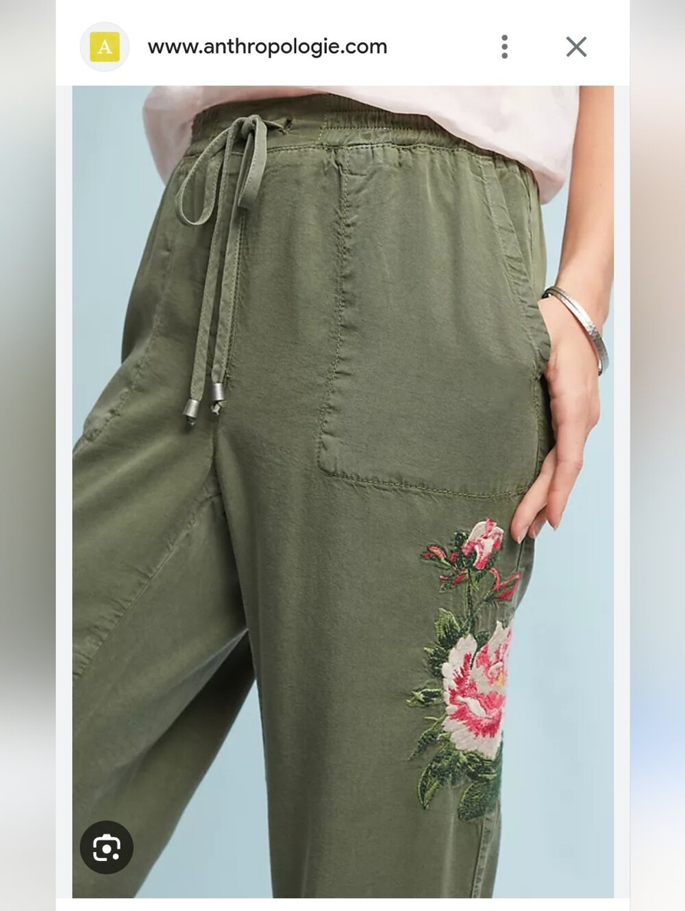 ANTHROPOLOGIE  Jarvis Embroidered Trousers, Green JOGGERS